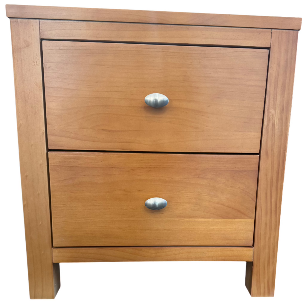 Pine Bedside with 2 Drawers